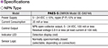 Sensor Specifications